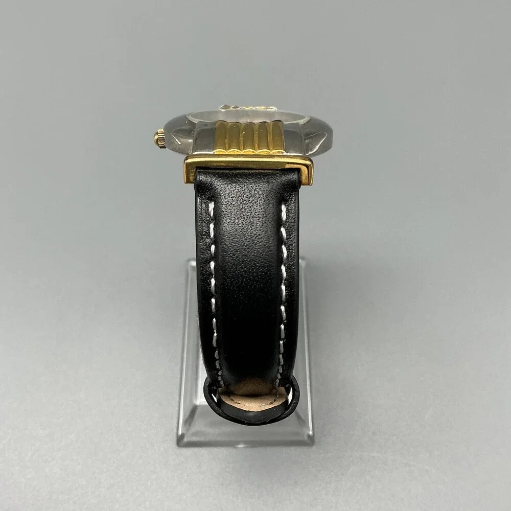 Cheval Design Studio Womens Watch 31mm Two Tone Black Leather New Battery